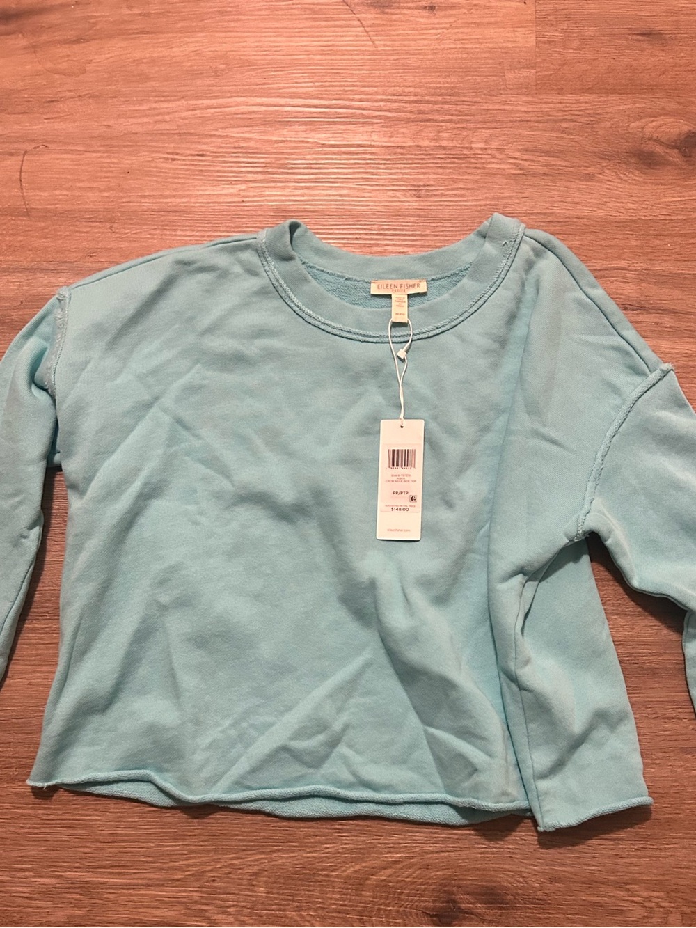 Eileen Fisher Light Blue  Long Sleeve Crewneck Top